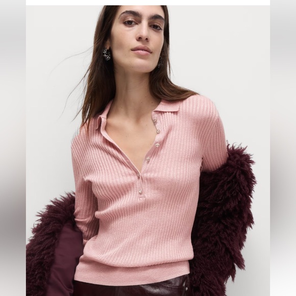 M&S Pink Ribbed Women's Sweater - Size 10 (US) 14 UK - Picture 3 of 9